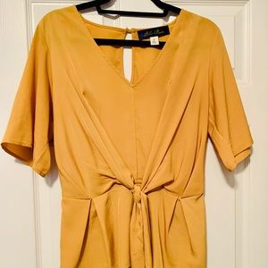 Francesca’s Blue Rain Mustard Blouse